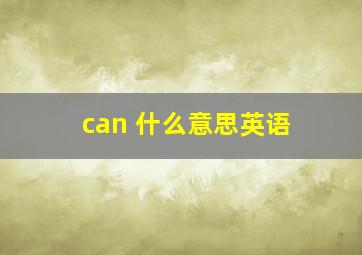 can 什么意思英语